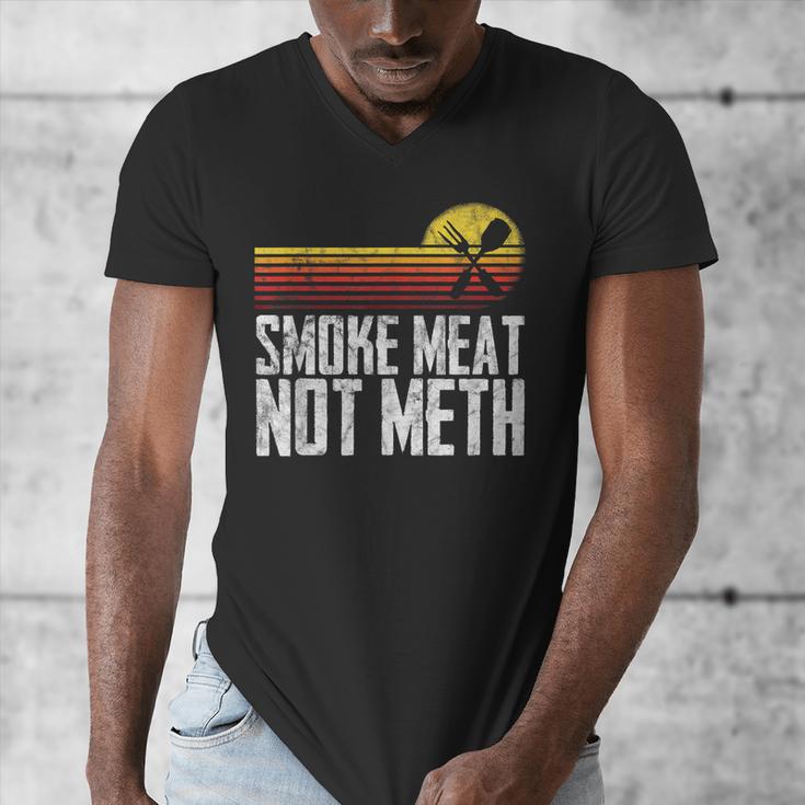 Smoke Meat Not Meth Grilled BBQ Dad Brisket Grilling Men's V-Neck T-Shirt