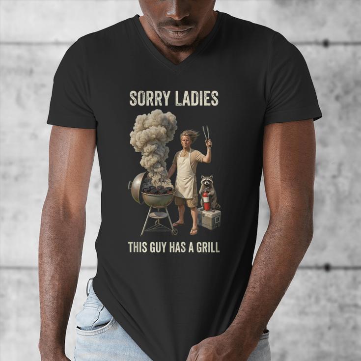 Sorry Ladies This Guy Has A Grill BBQ Dad Men Lover Men's V-Neck T-Shirt