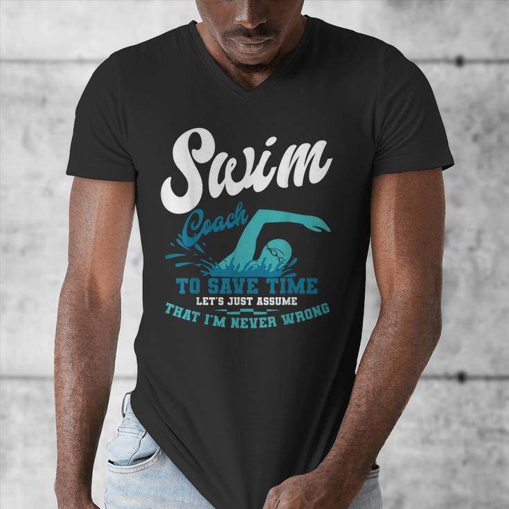 Swim Coach Swimming Lesson Sport Professional Instructor Men's V-Neck T-Shirt Swim Coach Swimming Lesson Sport Professional Instructor Men's V-Neck T-Shirt
