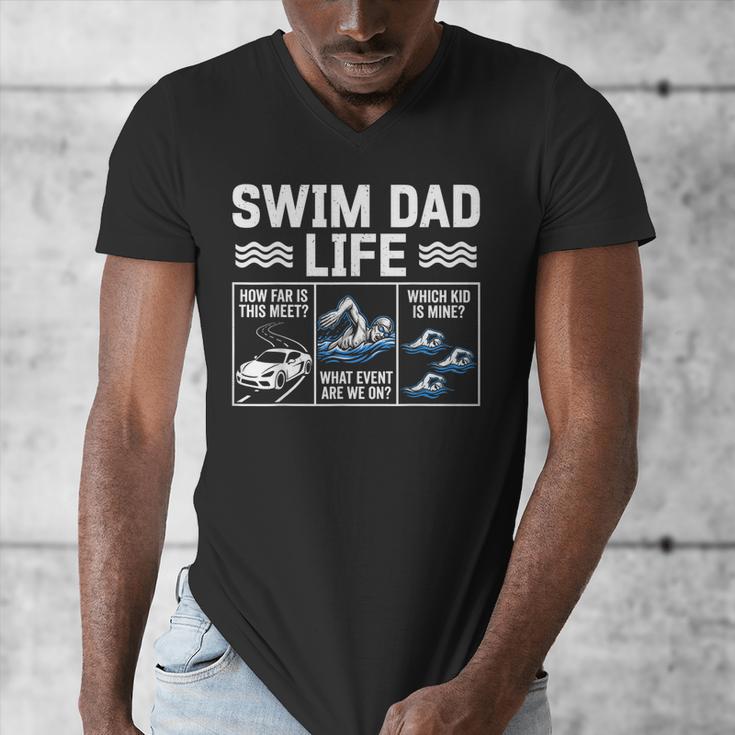 Swim Dad Life Swimmer Father's Day Swimming Daddy Men's V-Neck T-Shirt Swim Dad Life Swimmer Father's Day Swimming Daddy Men's V-Neck T-Shirt