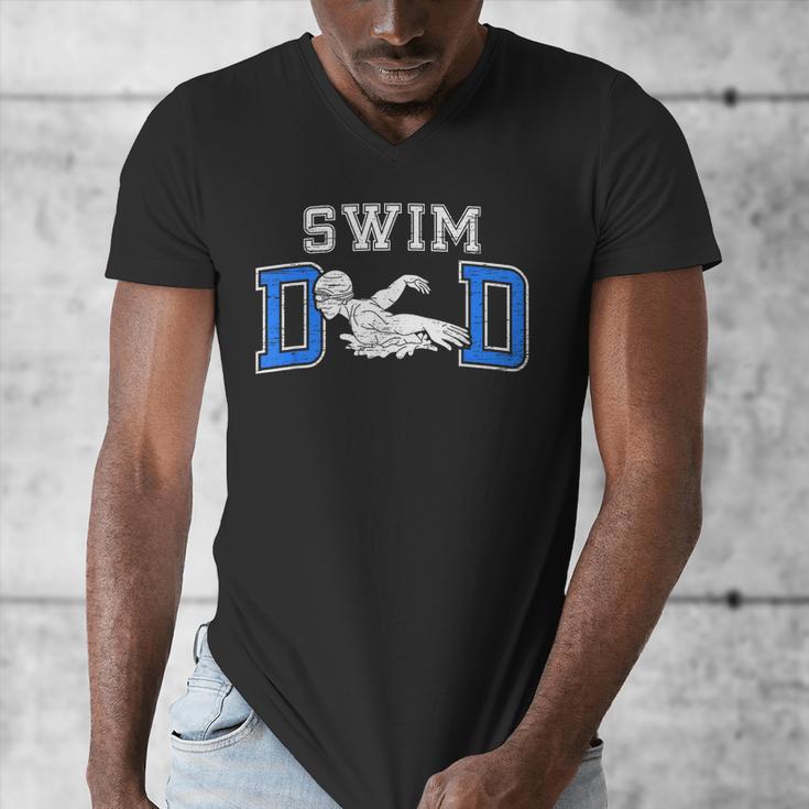 Swim Dad Of A Swimmer Dad Proud Swim Father Swimming Dad Men's V-Neck T-Shirt Swim Dad Of A Swimmer Dad Proud Swim Father Swimming Dad Men's V-Neck T-Shirt