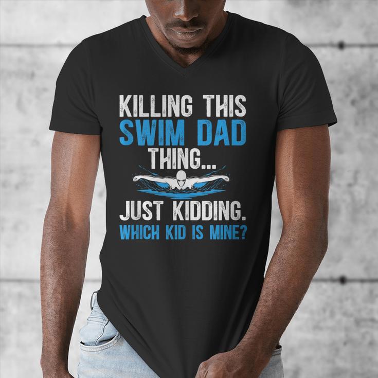 This Swim Dad Thing Swimming Dad Of A Swimmer Father Men's V-Neck T-Shirt This Swim Dad Thing Swimming Dad Of A Swimmer Father Men's V-Neck T-Shirt