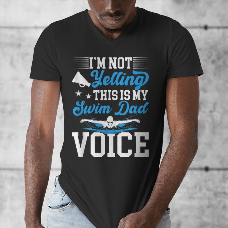 Swim Dad Voice Swimming Dad Of A Swimmer Father Men's V-Neck T-Shirt