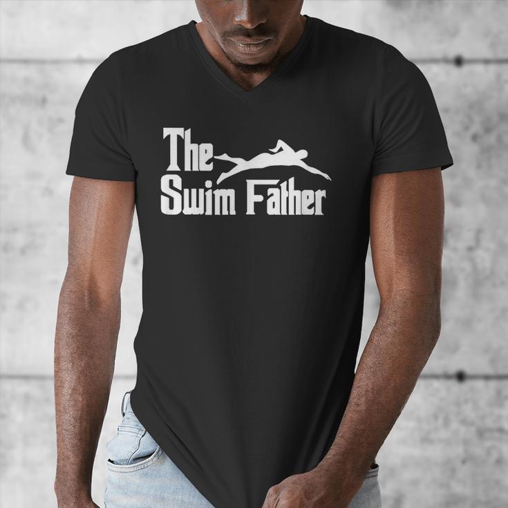 The Swim Father Swimming Dad Swimmer Men's V-Neck T-Shirt The Swim Father Swimming Dad Swimmer Men's V-Neck T-Shirt