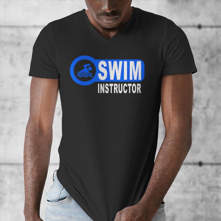 Swim Instructor Swimming Teacher Swimmer In Pool Graphic Art Men's V-Neck T-Shirt Swim Instructor Swimming Teacher Swimmer In Pool Graphic Art Men's V-Neck T-Shirt