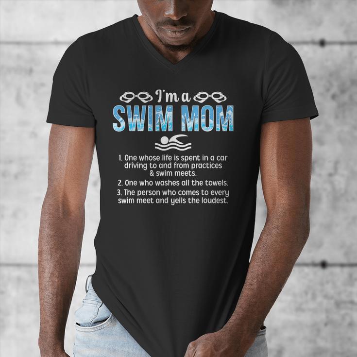 Swim Mom Definition Swimming Mom Of A Swimmer Mama Men's V-Neck T-Shirt Swim Mom Definition Swimming Mom Of A Swimmer Mama Men's V-Neck T-Shirt