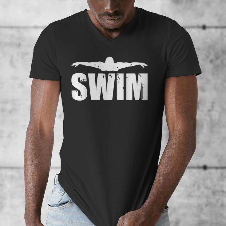 Swim Sports Swimming Water Athletic Swimmer Men's V-Neck T-Shirt Swim Sports Swimming Water Athletic Swimmer Men's V-Neck T-Shirt