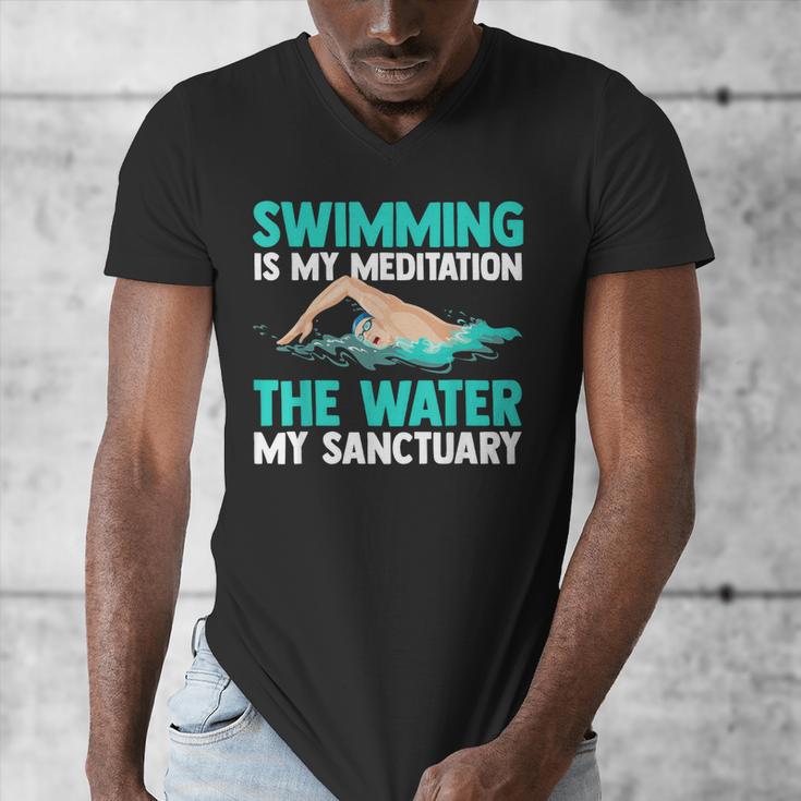 Swim Swimmers Swimming Men's V-Neck T-Shirt Swim Swimmers Swimming Men's V-Neck T-Shirt