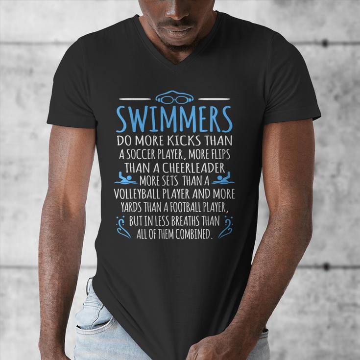 Swimmers Facts Swimming Swim Coach Men Women Graphic Small Men's V-Neck T-Shirt