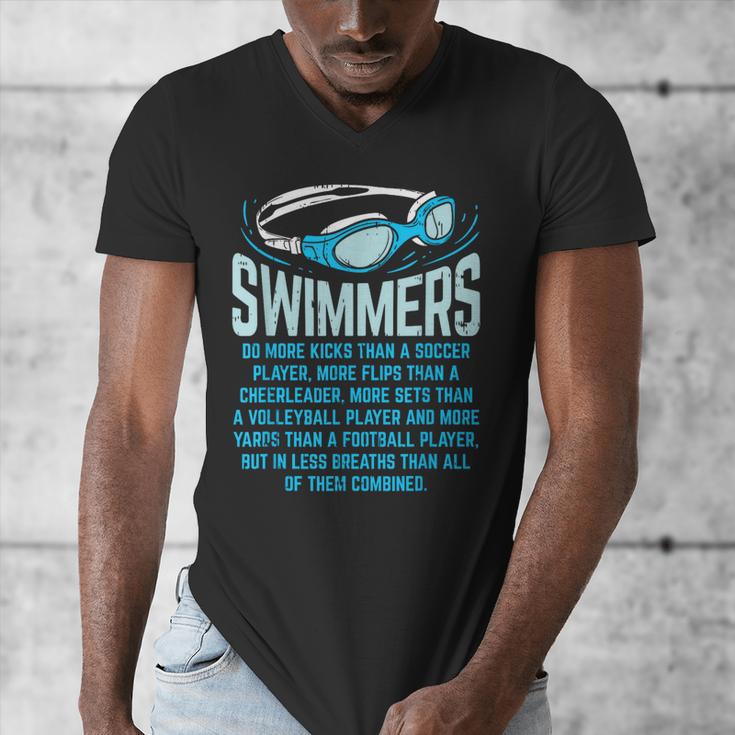 Swimmers Do More Kicks I For Swimming Lovers Men's V-Neck T-Shirt Swimmers Do More Kicks I For Swimming Lovers Men's V-Neck T-Shirt