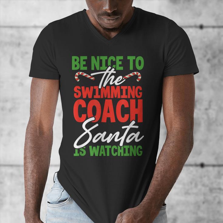 Swimming Coach Christmas Xmas Swimming Santa Men's V-Neck T-Shirt Swimming Coach Christmas Xmas Swimming Santa Men's V-Neck T-Shirt