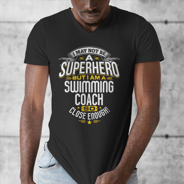 Swimming Coach TShirt Idea Superhero Swimming Shirt Men's V-Neck T-Shirt
