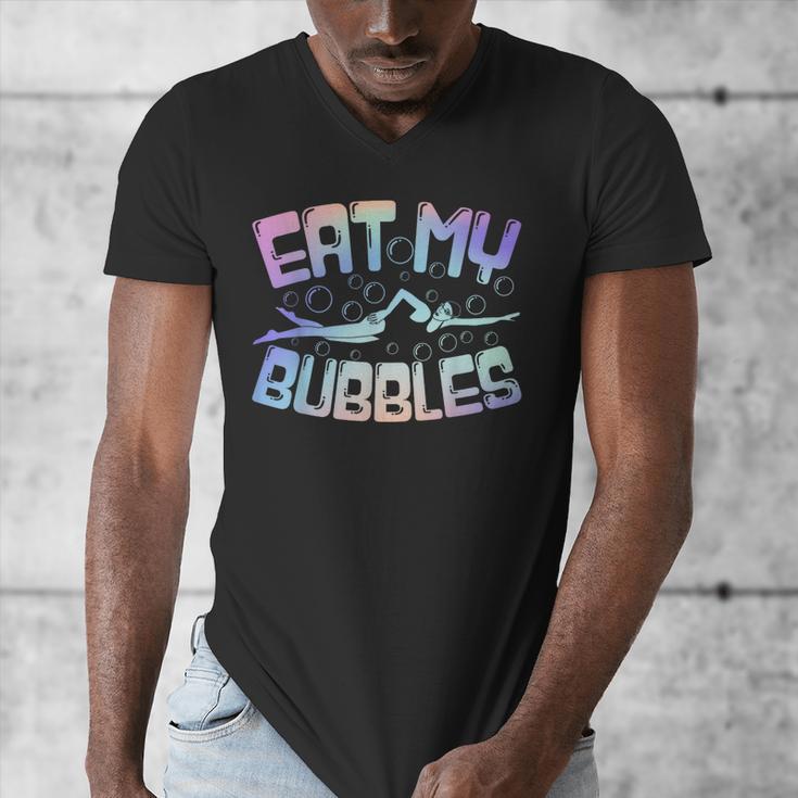 Swimming Eat My Bubbles Swim Watercolour Men's V-Neck T-Shirt Swimming Eat My Bubbles Swim Watercolour Men's V-Neck T-Shirt