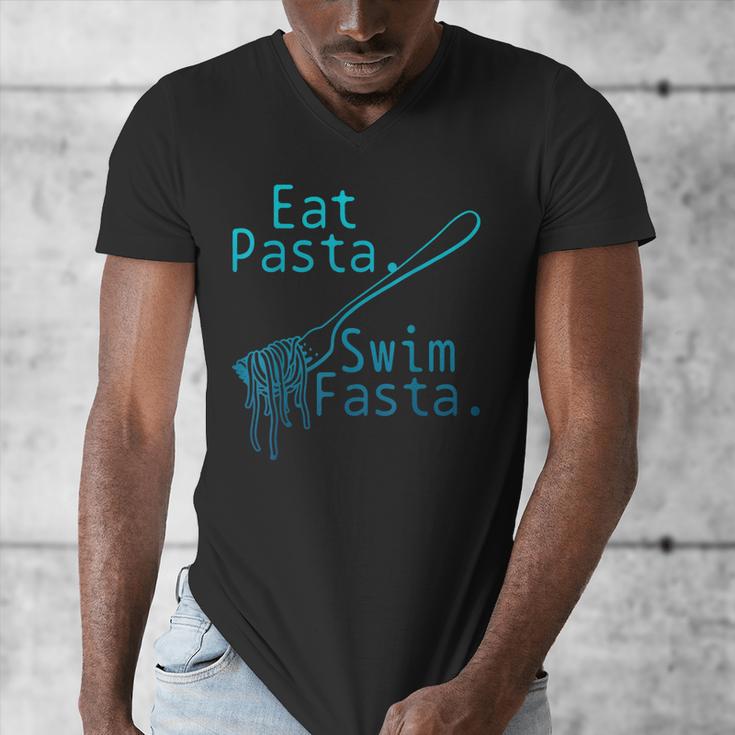 Swimming Eat Pasta Swim Fasta Swimmer Men's V-Neck T-Shirt Swimming Eat Pasta Swim Fasta Swimmer Men's V-Neck T-Shirt