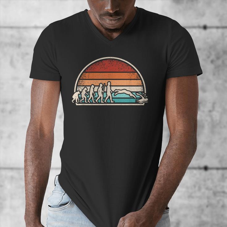 Swimming Evolution Retro Swim Swimmer Men Women Men's V-Neck T-Shirt Swimming Evolution Retro Swim Swimmer Men Women Men's V-Neck T-Shirt