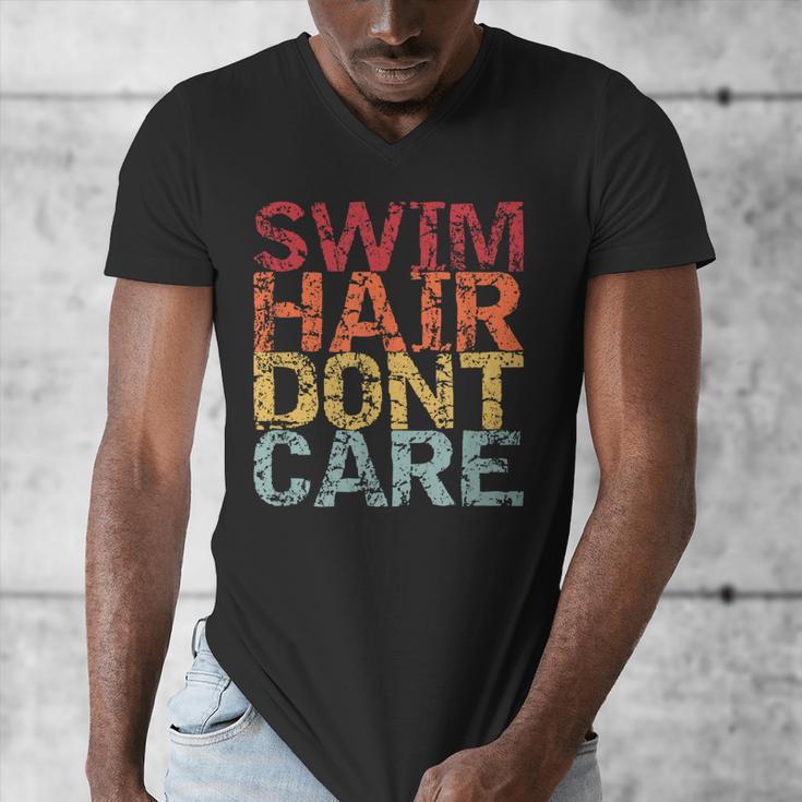 Swimming Pool Diving Sport Swimmer Swim Hair Dont Care Men's V-Neck T-Shirt Swimming Pool Diving Sport Swimmer Swim Hair Dont Care Men's V-Neck T-Shirt