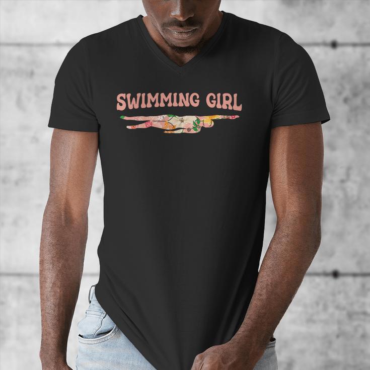 Swimming Swimming Water Sports Swimmer Men's V-Neck T-Shirt