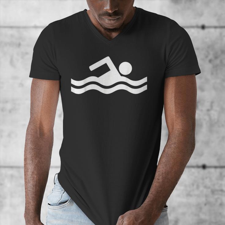 Swimming Symbol Men's V-Neck T-Shirt Swimming Symbol Men's V-Neck T-Shirt