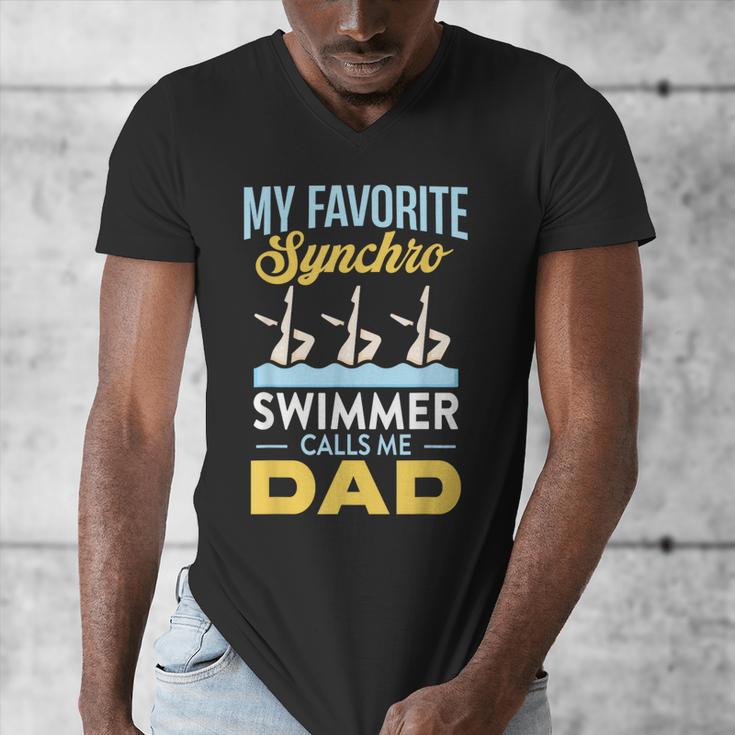 Synchronized Swimming Dad Favorite Synchro Swimmer Artistic Men's V-Neck T-Shirt Synchronized Swimming Dad Favorite Synchro Swimmer Artistic Men's V-Neck T-Shirt