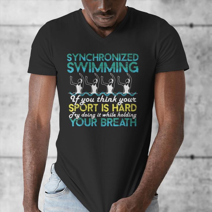 Synchronized Swimming Shirt Synchro Swimmer Artistic Men's V-Neck T-Shirt Synchronized Swimming Shirt Synchro Swimmer Artistic Men's V-Neck T-Shirt