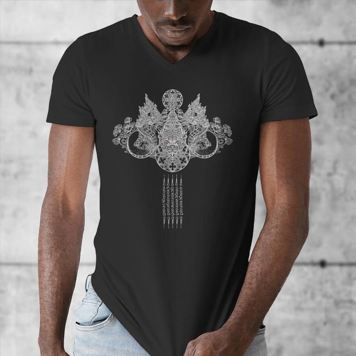 Thai Sak Yant Tattoo Muay Thai Art Men's V-Neck T-Shirt
