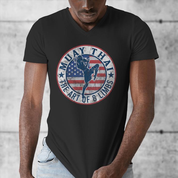 Vintage Muay Thai Karate Boxing Mixed Martial Arts Men's V-Neck T-Shirt
