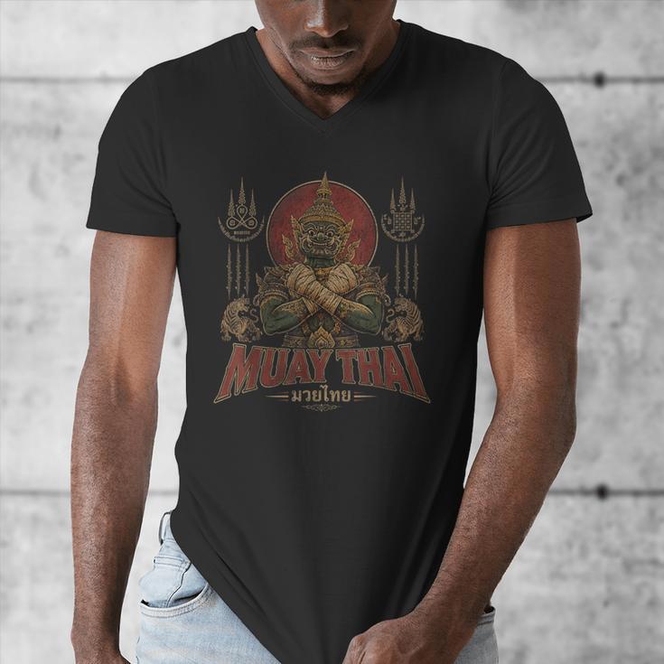 Vintage Muay Thai Respect Thai Boxing Fighter Thai Giant Men's V-Neck T-Shirt Vintage Muay Thai Respect Thai Boxing Fighter Thai Giant Men's V-Neck T-Shirt