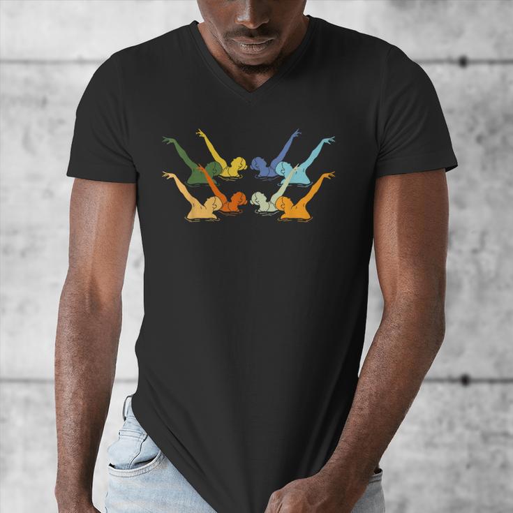 Vintage Synchronized Swimming Artistic Swimming Men's V-Neck T-Shirt