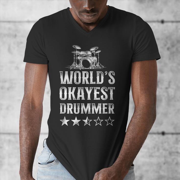 Vintage World'S Okayest Drummer Drum Kit Men's V-Neck T-Shirt Vintage World'S Okayest Drummer Drum Kit Men's V-Neck T-Shirt