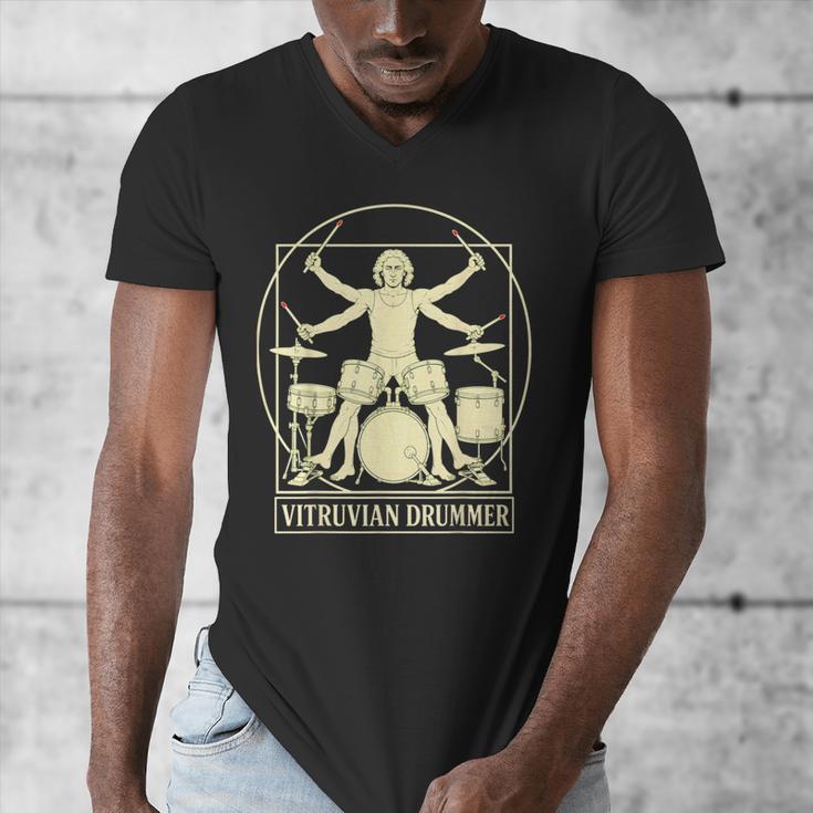 Vitruvian Drummer Drum Kit Music Lover Musician Men Men's V-Neck T-Shirt