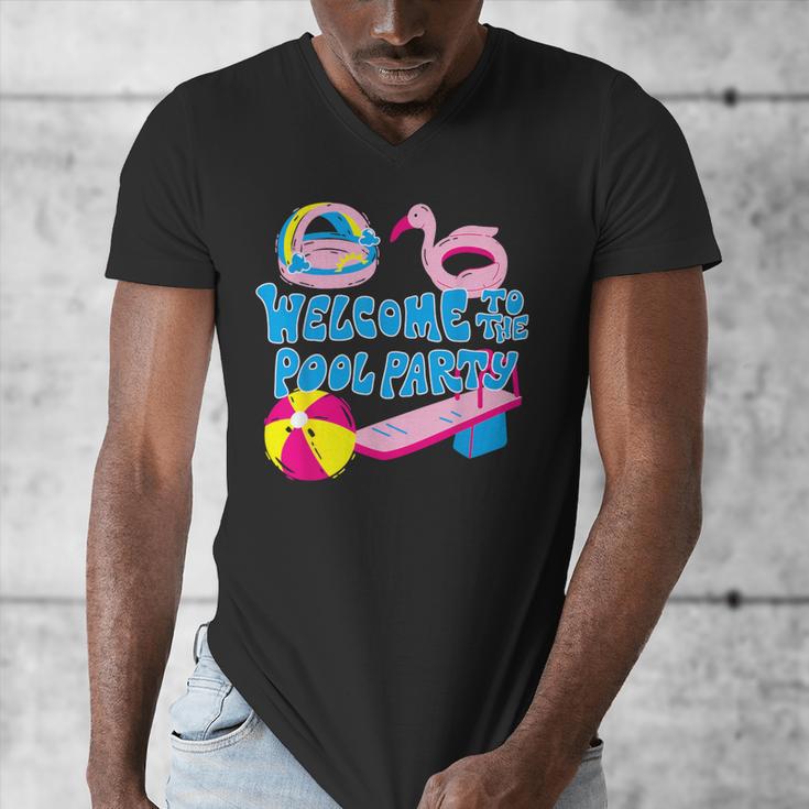 Welcome To The Pool Party Birthday Summer Family Swimming Men's V-Neck T-Shirt Welcome To The Pool Party Birthday Summer Family Swimming Men's V-Neck T-Shirt