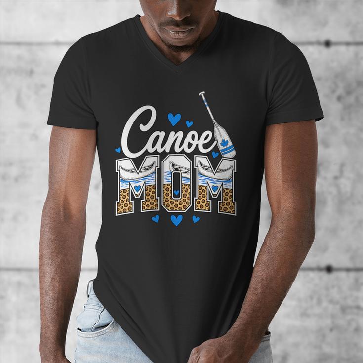 Women's Canoe Mom Leopard Print Paddle River Lake Sport Mother Men's V-Neck T-Shirt