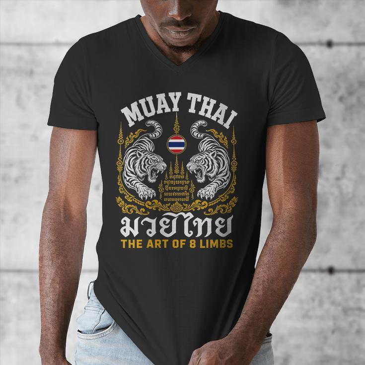 Women's Muay Thai The Art Of 8 Limbs Martial Arts Tigers Men's V-Neck T-Shirt Women's Muay Thai The Art Of 8 Limbs Martial Arts Tigers Men's V-Neck T-Shirt