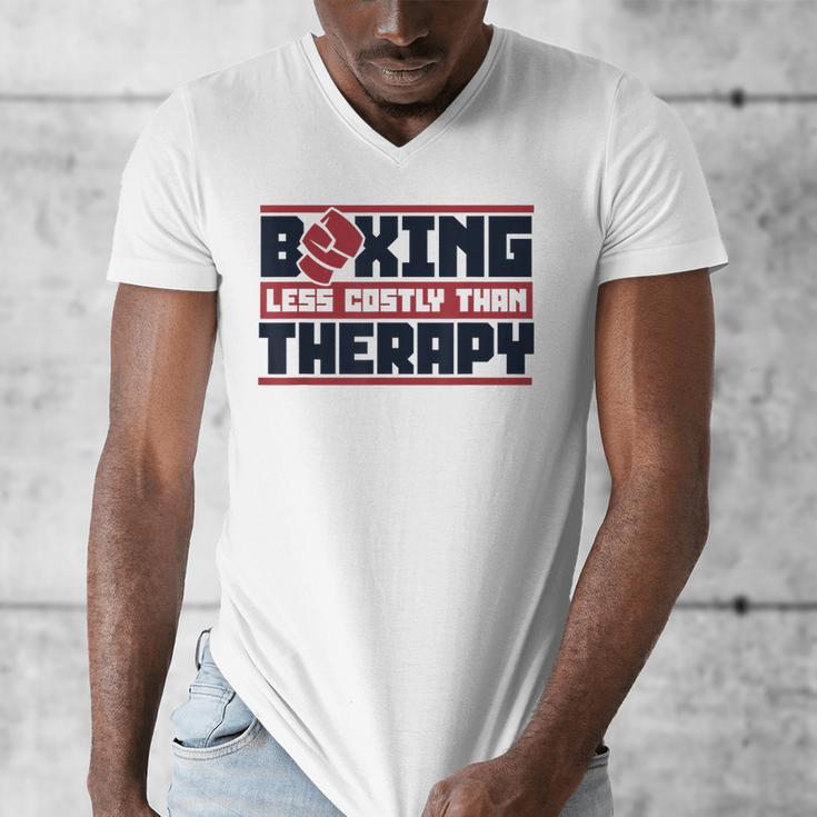 Boxing Less Costly Than Therapy Muay Thai Boxing Men's V-Neck T-Shirt