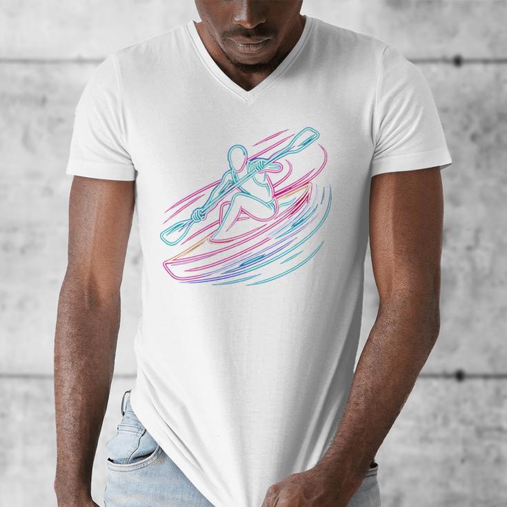 Canoe Canoeing Kayak Paddling Canoeist Men's V-Neck T-Shirt
