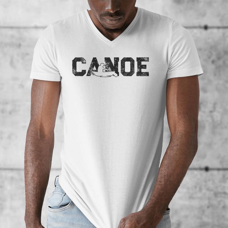 Canoe Canoeing Vintage Canoe Raglan Baseball Tee Men's V-Neck T-Shirt