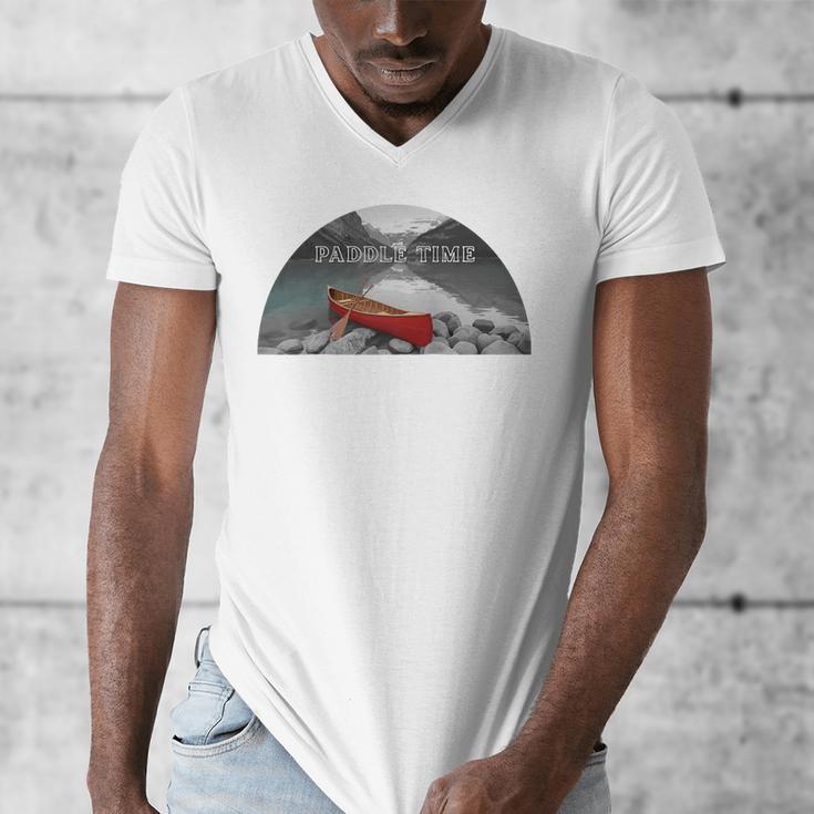 Canoe Lover Time To Paddle Raglan Baseball Tee Men's V-Neck T-Shirt