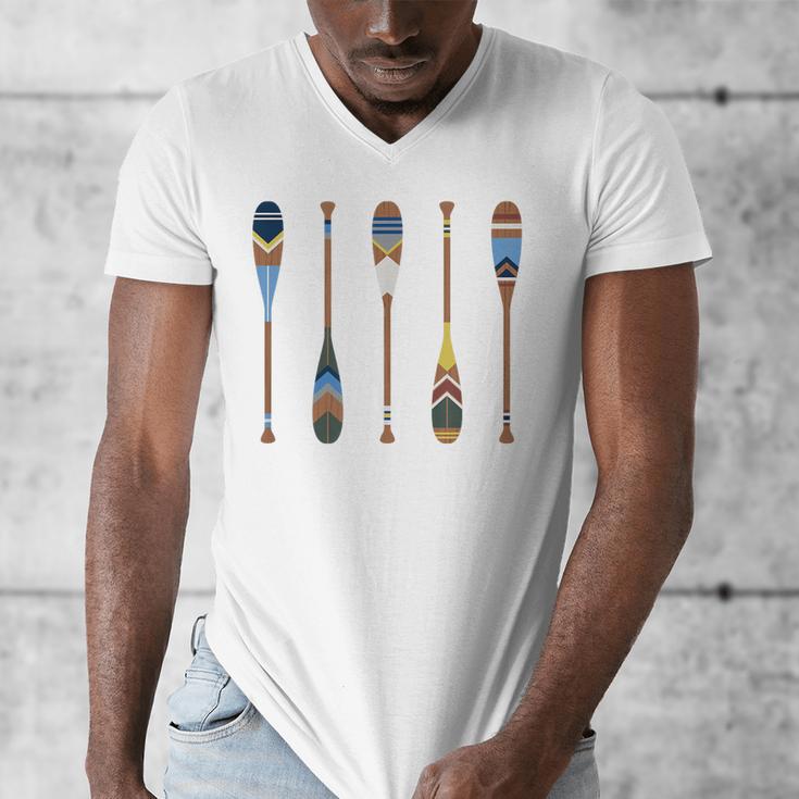 Colorful Painted Oars Paddle Nautical CanoeShirt Men's V-Neck T-Shirt Colorful Painted Oars Paddle Nautical CanoeShirt Men's V-Neck T-Shirt