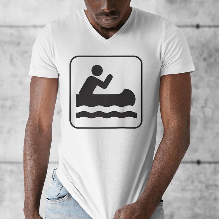 Cool Outdoor Water Sport Canoe Raglan Baseball Tee Men's V-Neck T-Shirt
