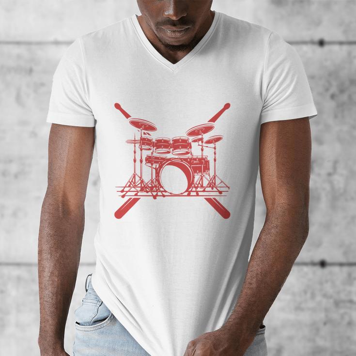 Drum Kit Percussion For Drummer Percussionist Musician Men's V-Neck T-Shirt Drum Kit Percussion For Drummer Percussionist Musician Men's V-Neck T-Shirt
