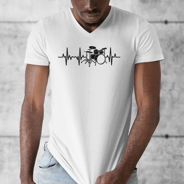 Drum Kit Pulse Line Rock Artist Drum Set Men's V-Neck T-Shirt Drum Kit Pulse Line Rock Artist Drum Set Men's V-Neck T-Shirt