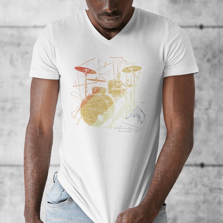 Drum Kit Retrowave Drums Men's V-Neck T-Shirt