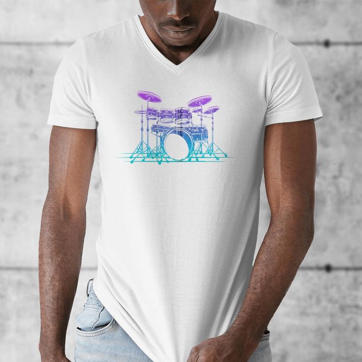 Drum Kit Set Drummer Zip Men's V-Neck T-Shirt Drum Kit Set Drummer Zip Men's V-Neck T-Shirt