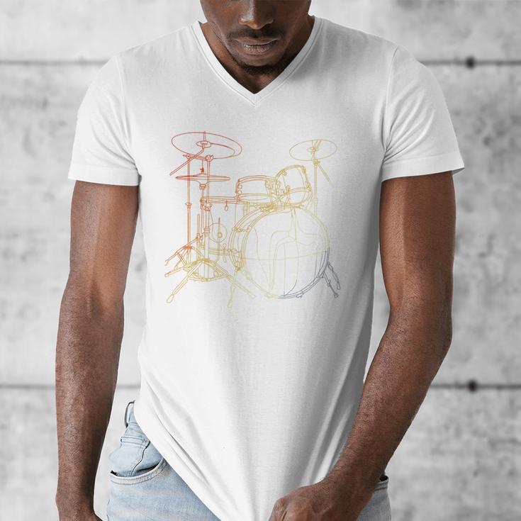 Drum Kit Vintage Look Music Concert Sweatshirt Men's V-Neck T-Shirt