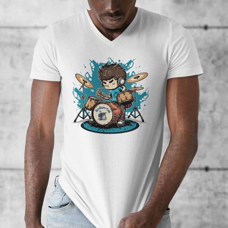 Drum Set Drumming Drummers Drum Kits Music Men's V-Neck T-Shirt Drum Set Drumming Drummers Drum Kits Music Men's V-Neck T-Shirt