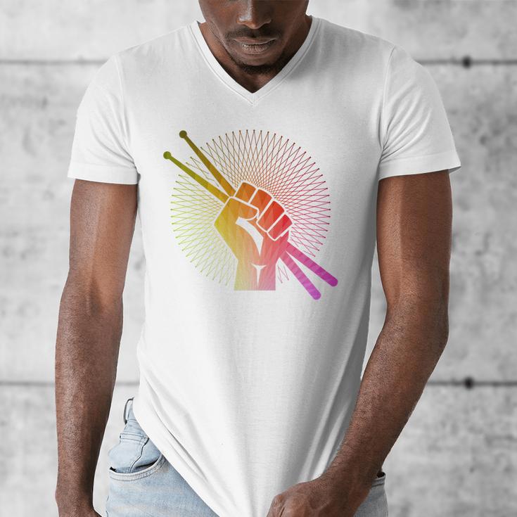 Drummer Drumsticks Fist Drum Kit Sweatshirt Men's V-Neck T-Shirt