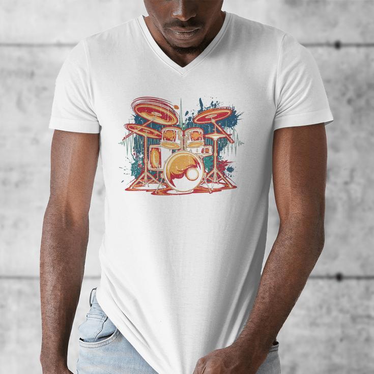 Dynamic Drum Kit For Drummers And Rock Music Lovers Sweatshirt Men's V-Neck T-Shirt Dynamic Drum Kit For Drummers And Rock Music Lovers Sweatshirt Men's V-Neck T-Shirt