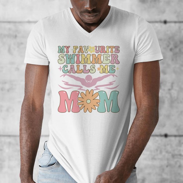 Favourite Swimmer Calls Me Mom Swimming Mom Female Swimmer Men's V-Neck T-Shirt Favourite Swimmer Calls Me Mom Swimming Mom Female Swimmer Men's V-Neck T-Shirt