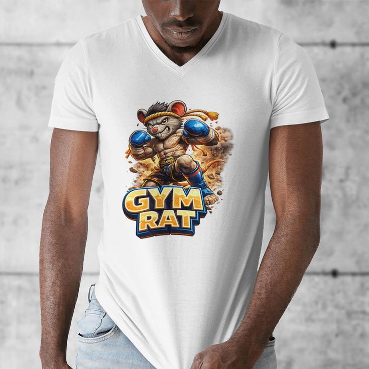 Gym Rat Kickboxing Nak Muay Thai Boxing Fighter Men's V-Neck T-Shirt