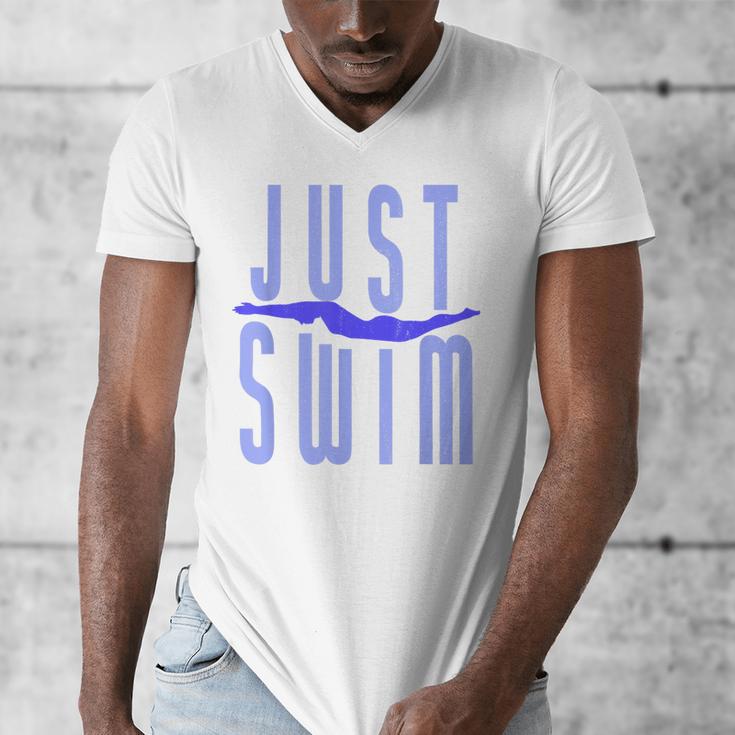 Just Swim Swimmer Swimming Men's V-Neck T-Shirt